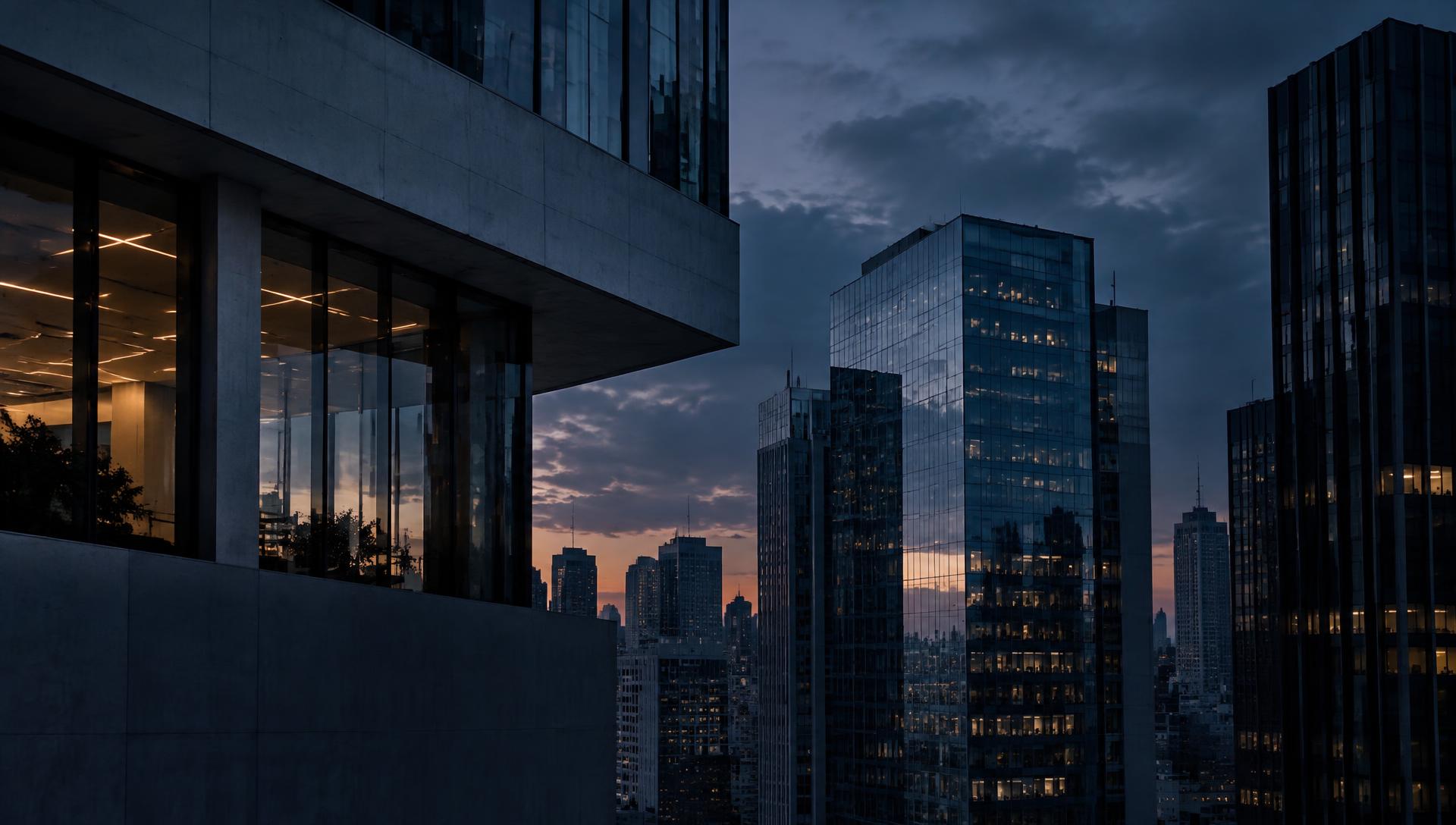 Arquitetura contemporânea de São Paulo ao entardecer